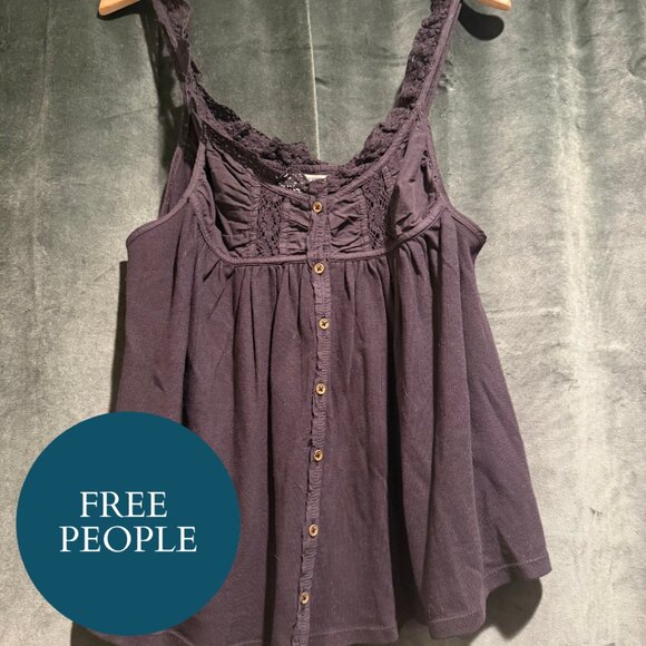 Free People Tops - Black Free People Babydoll Shirt